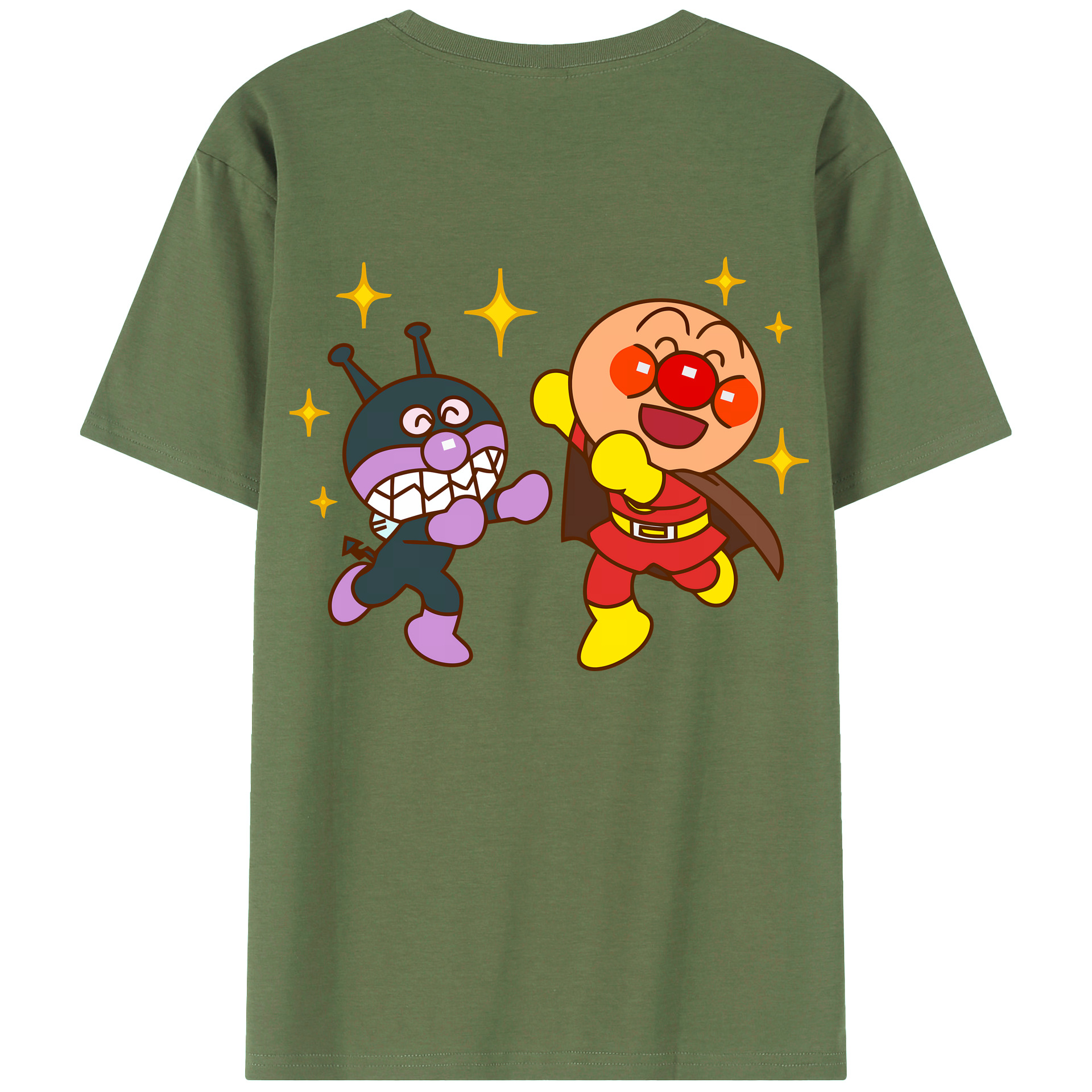 （画像用） アンパンマン Anpanman 綿100％ メンズ半袖Tシャツ（バックプリント） 通気性